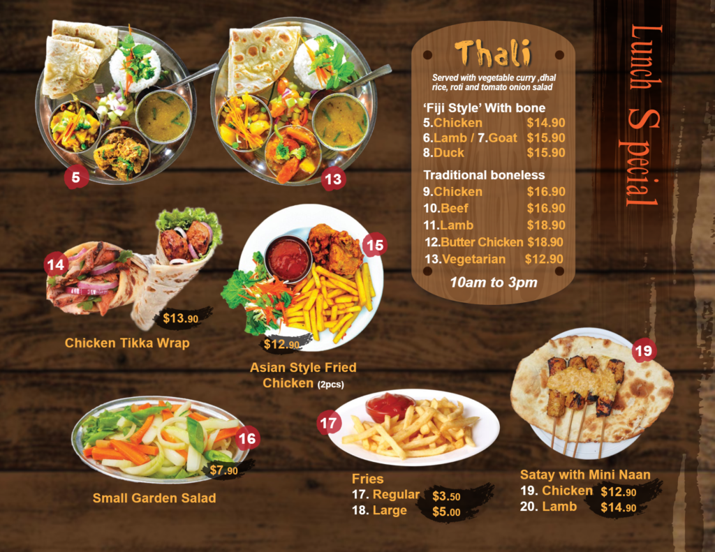 Sitar Indian and Thai Restaurant Menu